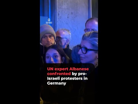 UN expert Albanese confronted by pro-Israeli protesters in Germany | AJ#shorts UN expert Albanese confronted by pro-Israeli protesters in Germany | AJ#shorts