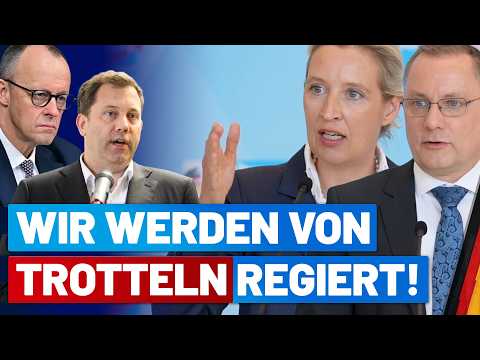 Wir werden von Trotteln regiert! Presseerklärung mit Alice Weidel & Tino Chrupalla – AfD-Fraktion
