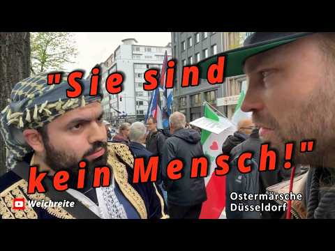 „Israeliten Ihre Vorfahren, Hitler Ihr Vater, Sie kein Mensch!“ Ostermärsche Düsseldorf 4.4.26 „Israeliten Ihre Vorfahren, Hitler Ihr Vater, Sie kein Mensch!“ Ostermärsche Düsseldorf 4.4.26