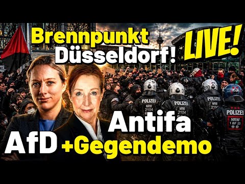LIVE ❗️ AfD Düsseldorf & Antifa Gegendemo 💥 Lena Kotre Stadtbild Spaziergang – Eskaliert es? 😱