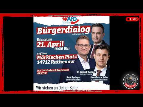 Live in Rathenow | Bürgerdialog der AfD Brandenburg mit Jean-Pascal Hohm | 21.04.2026
