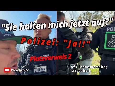 Problem mit Extremismus? Platzverweise Teil2 Gegendemo Antifa AfD Landesparteitag Magdeburg 11.4.26