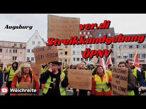ver.di Streikkundgebung ÖPNV Augsburg Teil 1 14.4.26