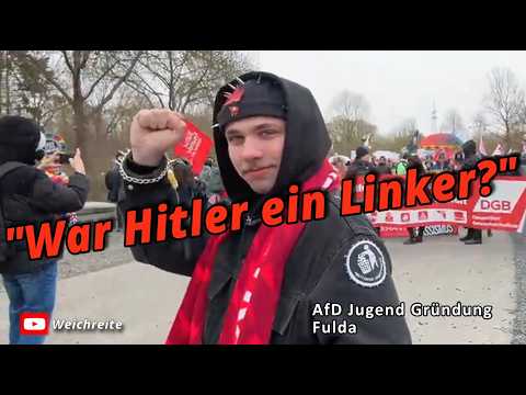 „War Hitler ein Linker?“ 2.Teil AfD Jugend Gründung Gegendemo Antifa DGB Fulda 28.3.26