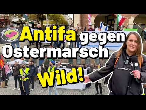 WILD: ANTIFA gegen Ostermarsch 💥 Iraner vs. Iraner – Alle gegen Alle bei Demos in Düsseldorf NRW