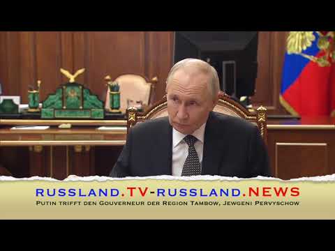 Putin trifft den Gouverneur der Region Tambow, Jewgeni Pervyschow