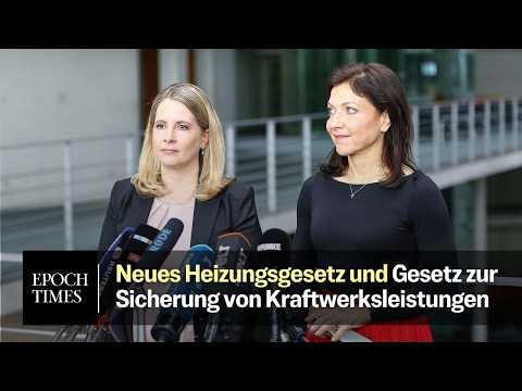 Reiche und Hubertz stellen neues Heizungsgesetz und Kraftwerkleistungssicherungsgesetz vor