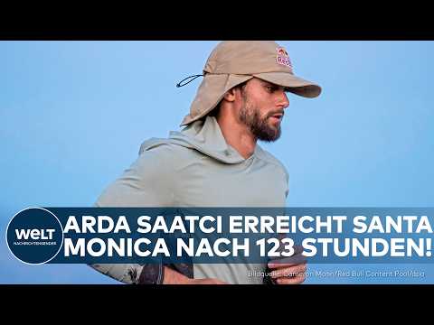 SANTA MONICA PIER: 600 Kilometer in 123 Stunden – Extremläufer Arda Saatçi erreicht Santa Monica!
