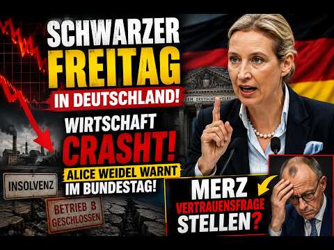 SCHWARZER FREITAG! Wirtschaft crasht – Muss Merz die Vertrauensfrage stellen? | Alice Weidel