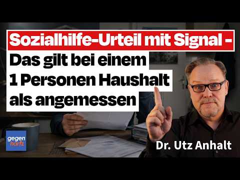 Sozialhilfe: Für 1-Personen-Haushalt gelten 90 Quadratmeter als noch angemessen – Urteil mit Signal