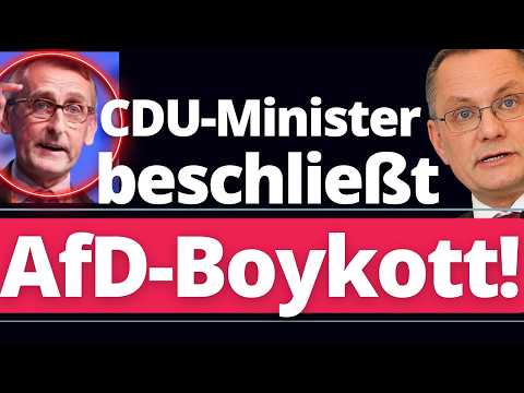 Achtung: CDU Innenminister von Sachsen ruft zum BOYKOTT der AfD auf!
