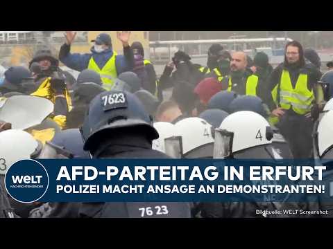 AFD: Polizei macht Ansage! 50.000 Demonstranten erwartet! Krawalle drohen bei Parteitag in Erfurt
