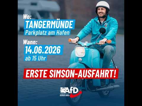 Erste Simson Ausfahrt mit Ulrich Siegmund AfD 14.6.26 Tangermünde Erste Simson Ausfahrt mit Ulrich Siegmund AfD 14.6.26 Tangermünde