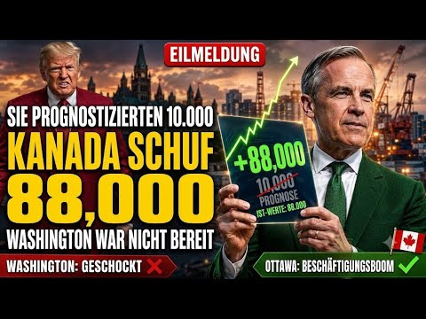 NEU: Kanada ÜBERRASCHT PROGNOSEPROGNOSEN MIT 88.000 ARBEITSPLÄTZEN – Trumps Druck SCHIEFT NACH DEN