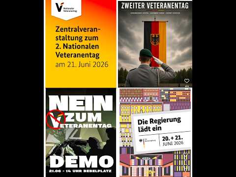 „Regierung lädt ein“, Veteranentag & Antifa Gegendemo Berlin 21.6.26 „Regierung lädt ein“, Veteranentag & Antifa Gegendemo Berlin 21.6.26