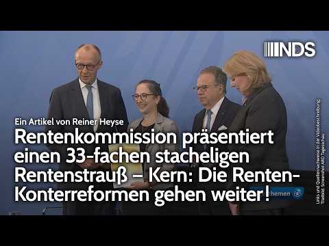 Rentenkommission präsentiert 33-fachen stacheligen Rentenstrauß – Renten-Konterreformen gehen weiter