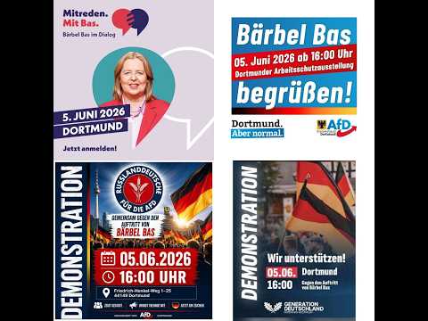 Russlanddeutsche für die AfD „Gegen den Auftritt von Bärbel Bas“ AfD Gegendemos 5.6.26 Dortumund