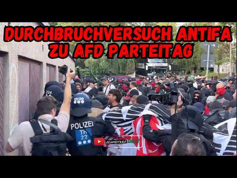 Antifa Durchbruchversuch zum AfD Parteitag | Erfurt 04.07.2026