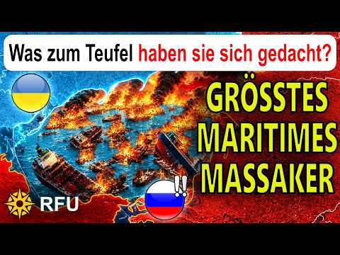 Aufnahmen zeigen: 101 russische Schiffe brennen mitten auf dem Meer nach einem verheerenden Angriff