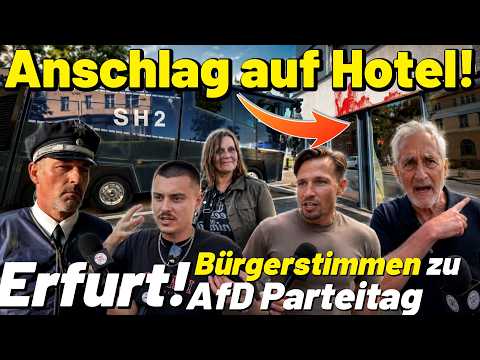 Erfurt Anschlag auf Hotel 😱 Das sagen Bürger & Polizei zum Antifa Protest gegen AfD Parteitag 2026