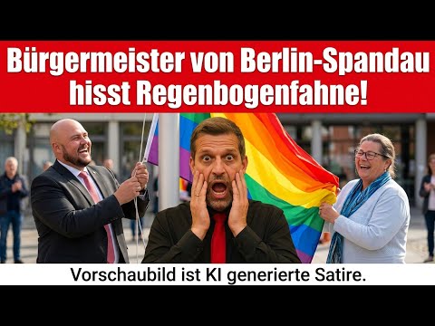 🔴 CDU BÜRGERMEISTER VON BERLIN – SPANDAU HISST REGENBOGENFAHNE‼️