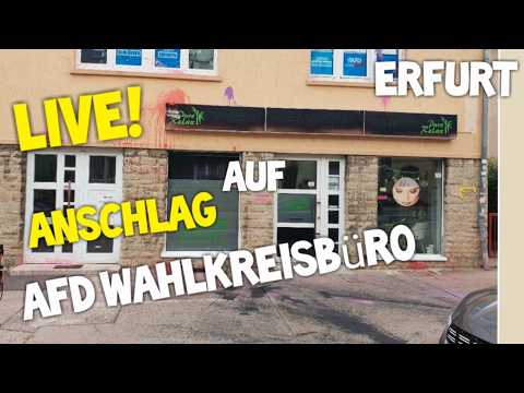 LIVE ❗Anschlag 😱💥 Erfurt auf Wahlkreisbüro AfD Stephan Brandner! ANTIFA dreht in Thüringen durch!