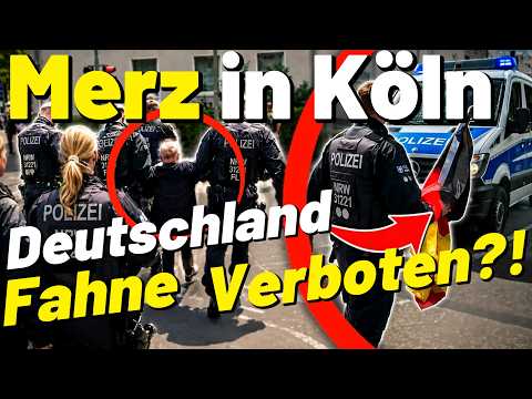 SKANDAL! Polizeimaßnahme wegen Deutschlandfahne! 😳 Friedrich Merz Uni Köln – Protest gegen Kanzler